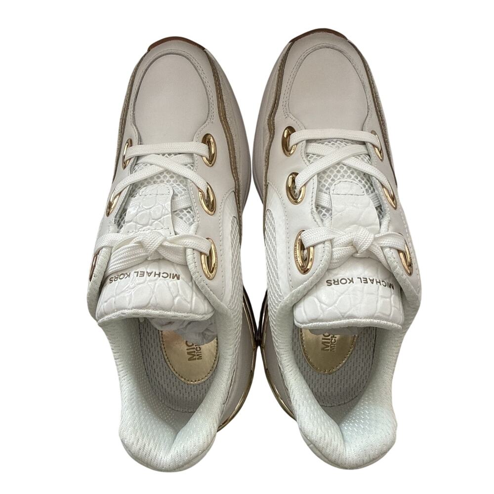 Michael Kors Toni Trainer Size 7 US Women In White & Gold - Brand New - Picture 4 of 8